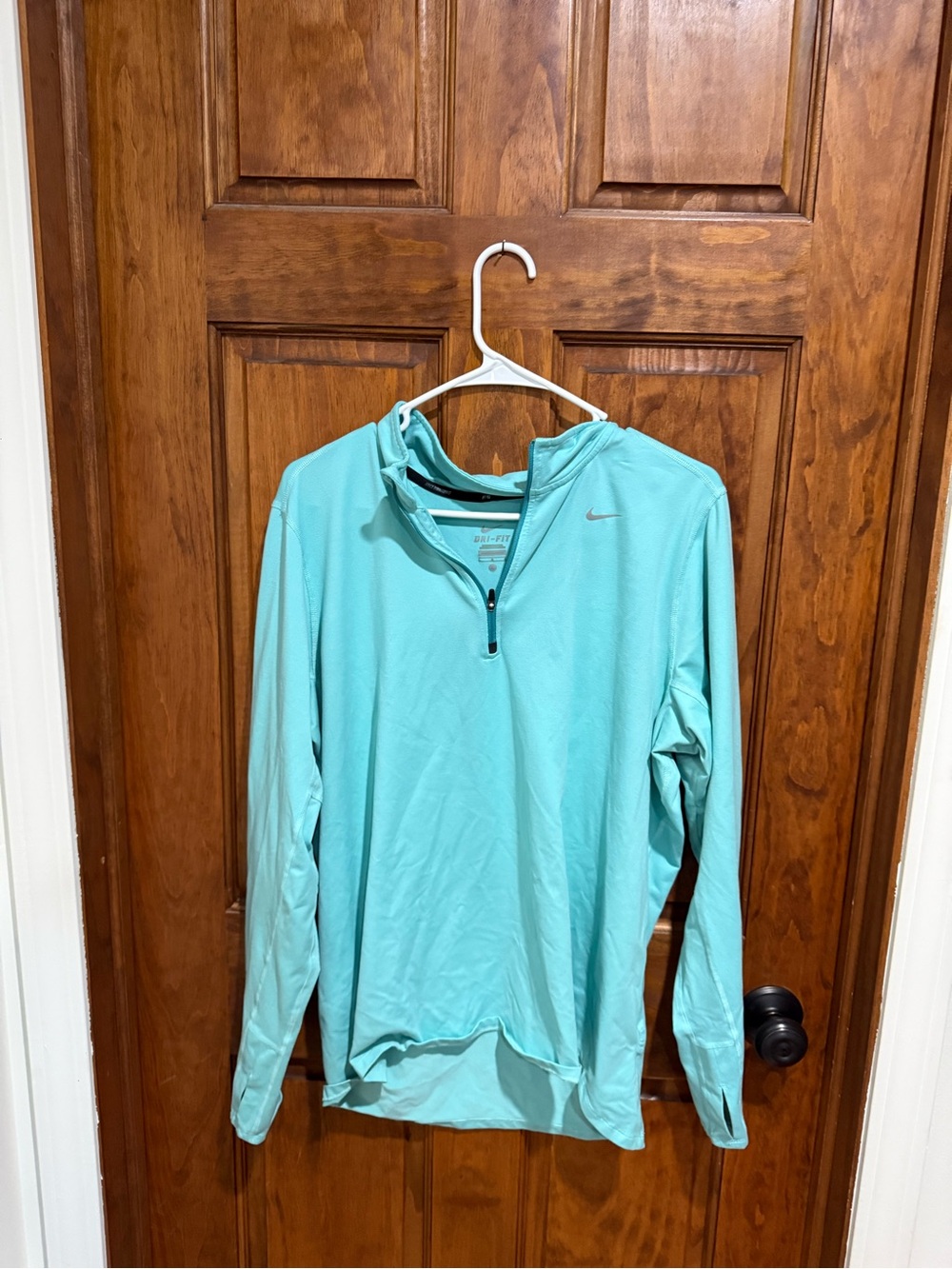 Nike Men's Teal Quarter-Zip Hoodie